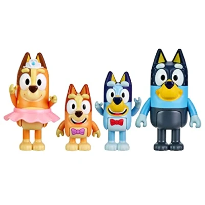 Immagine di BLUEY &quot;The Show Confezione da 4 action figure collezione ufficiali, Bingo, Chilli (mamma) e bandito (papà), collezione,