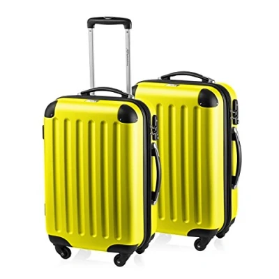 Immagine di HAUPTSTADTKOFFER Spree Set di 2 Valigie Trolley rigido con estensione, ABS, TSA, 4 ruote, 55cm, Giallo