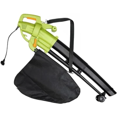 Immagine di Aspirafoglie Soffiatore Elettrico Da Giardino 3 in 1 Aspiratore Trituratore Soffia Foglie 3000 W 270 Km/h Con Sacca Raccolta 45 L Rotelle e Tracolla Manutenzione Spazi Esterni Cortile