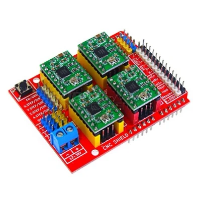 Immagine di TECNOULAB 1 pz piastra di protezione CNC + 4 driver passo A4988 (colore verde) per stampante 3D
