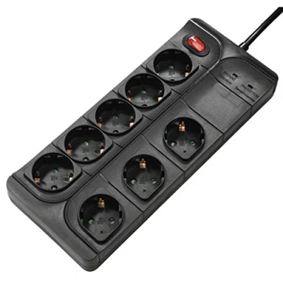 Immagine di Hama 00137263 Interno 8presa(e) AC 1.5m Nero prolunghe e multiple