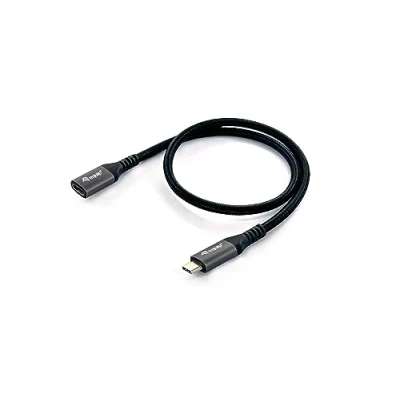 Immagine di Equip 128370 Prolunga USB 3.2 Gen 2 C a C, M/F, 0,5 m, 4 K/60 Hz, 10 Gbps, Colore: Nero