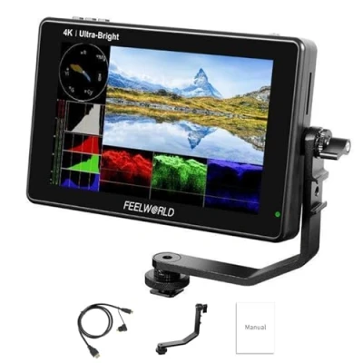 Immagine di FEELWORLD LUT7 monitor 7 pollici 1920 x 1200 IPS 4K Touch screen 2200 nit Ultra Bright DSLR Camera di campo supporto HDMI DC, 3D Lut, forma d&#039;onda, sensore luce