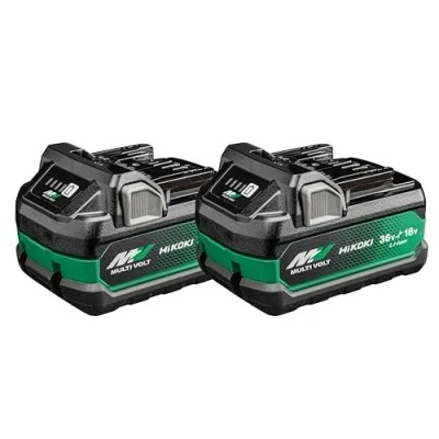 Immagine di HiKOKI Multi Volt Akku 2x BSL36A18X (18V 5.0 Ah / 36V 2.5 Akku, Li Ion, 4 Stufen LED Ladestandskontrolle)