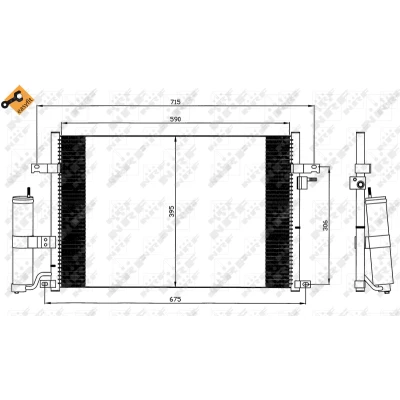 Immagine di NRF EASY FIT 35573 Condensatore con essiccatore, anello tenuta 11,8 Alluminio 590 CHEVROLET: Lacetti Hatchback