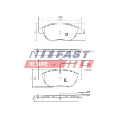 Immagine di FAST FT29113 Kit pastiglie freno Assale anteriore con sensore usura integrato PEUGEOT: 206 Hatchback, 207 307 Hatchback