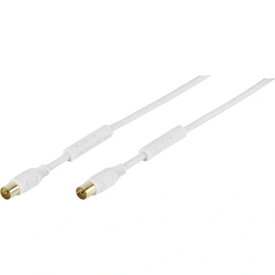 Immagine di Vivanco antenna Cavo [1x Presa 75 Ω 1x Spina Ω] 3.00 m 110 dB contatti connettore dorati, con nucleo in ferrite Bianco