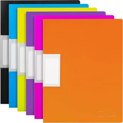 Immagine di H&amp;S Set 6 Portalistini A4 Portalistino Raccoglitore Documenti con 30 Buste Quaderno Porta Fogli Trasparenti Listino Articoli Cancelleria Accessori Scuola Ufficio