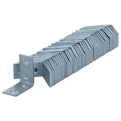 Immagine di HELPMATE 48 pezzi Angolo sedia 30 x 14 mm Connettore angolare zincato galvanicamente &amp; blu passivato per mobili con eccellente anticorrosione, stabile e durevole Montaggio semplice