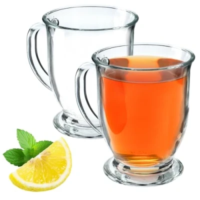 Immagine di KADAX Bicchieri da Caffè in Vetro Trasparente, Tazze Eleganti con Manico e Piede per Cioccolata Calda, Cappuccino, Tisana Tè (Set di 2, 460 ml)