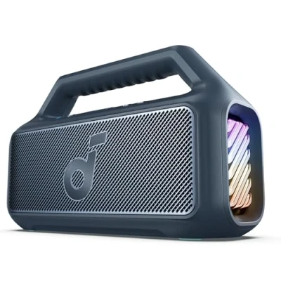 Immagine di soundcore Cassa Bluetooth Portatile Boom 2, 80W Booming Sound con Subwoofer e BassUp 2.0, 24H, IPX7, Luce LED, USB C, EQ Personalizzato, per Esterni, Campeggio Spiaggia Giardino (Ricondizionato)