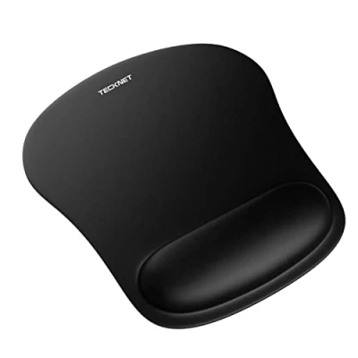 Immagine di TECKNET Tappetino Mouse con Poggiapolsi, Gaming Pad Ergonomico Memory Foam, Tocco Morbido e Impermeabile, Tappetini Supporto per Computer, Ufficio, Base di Gomma Antiscivolo