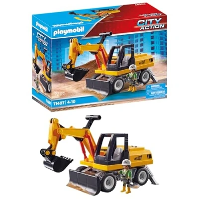 Immagine di PLAYMOBIL City Action 71407 Escavatore, Corpo Rotante a 360 e Piedi di appoggio, Giocattolo per Bambini dai 4 Anni in su