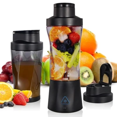 Immagine di Smoothie Maker to go Weiß, 700 ml Leggero Frullatore Portatile, Mini Portatile Elettrico, per Frullati, Trita Ghiaccio e Frutta Congelata (Nero)