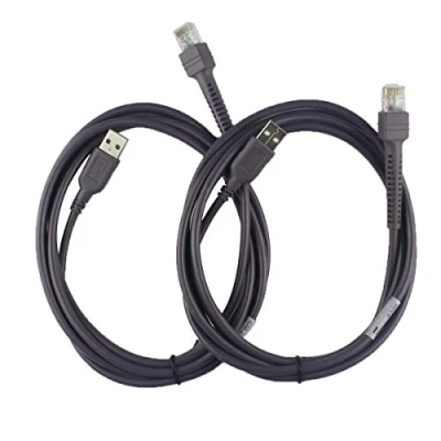 Immagine di Confezione da 2 cavi USB per Motorola Symbol LS2208 LS4208 DS6708 Barcode Scanner tipo A CBA U01 S07ZAR