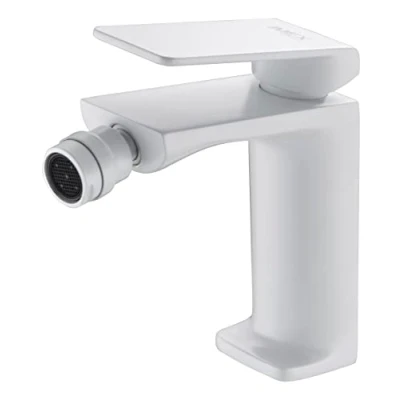 Immagine di Mice rubinetto monocomando per bidet acqua fredda e calda, rubinetteria bagno classico, miscelatore igienico colore bianco opaco BDF016 2BL