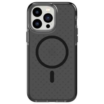Immagine di tech21 iPhone 14 Pro Max Evo Check compatibile con MagSafe Custodia protettiva antiurto e sottile protezione FlexShock Multi Drop da 5 piedi pulsanti extra, nero fumo