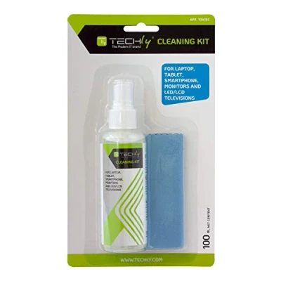 Immagine di Techly 106183 Kit di Pulizia per Monitor LCD 100ml con Panno Microfibra