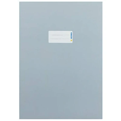 Immagine di HERMA 19757 copertina per quaderni, formato A4, in cartone grigio, con etichetta carta robusta e extra resistente, quaderni scolastici, colorata