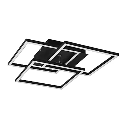 Immagine di Reality, Plafoniera, Mobile incl. 1 x LED,SMD,27,0 Watt,2700 6000K,3200 Lm. Plastica, Bianco, Finitura: Metallo, nero opaco L:39,0cm, L:42,0cm, A:10,0cm Comando a distanza,Dimmer integrato,