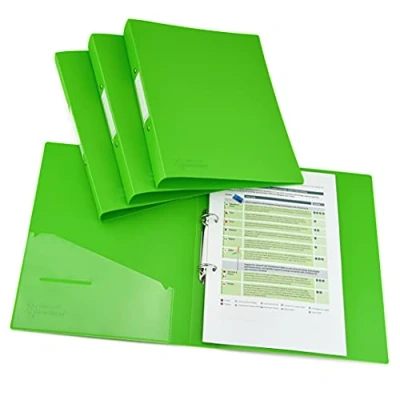Immagine di Rapesco 1662 Germ Savvy Antibatterico, Raccoglitore ad Anelli A4 in Polipropilene con Dorso da 35 mm, Verde, 4 Raccoglitori
