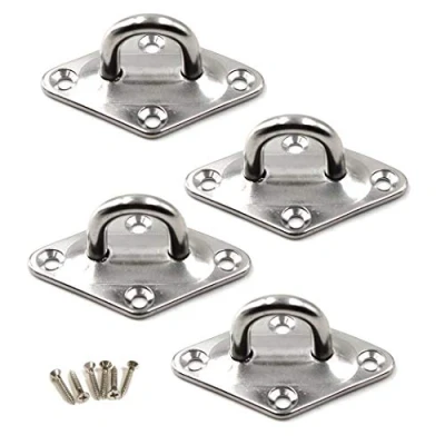 Immagine di M8 gancio per soffitto con occhio 304 montaggio a parete in acciaio inox resistente appendere un pacchetto di 4 (viti incluse)