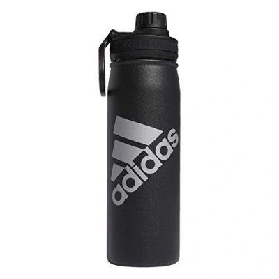 Immagine di adidas Borraccia in metallo da 600 ml, a doppia parete calda e fredda, isolata acciaio inox 18/8, nero/argento metallizzato, 575,5 g