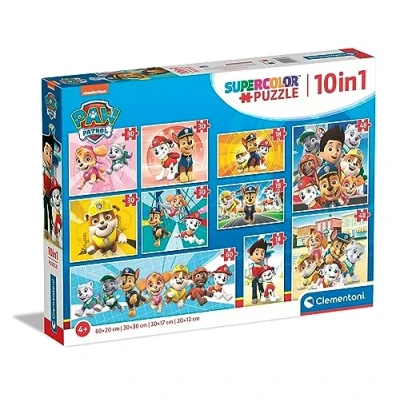 Immagine di Clementoni Patrulla Canina 60pzs Does not apply Supercolor Paw Patrol 10 Immagini Diverse (3 18, 30, 2 48 e 1 60 Pezzi), Puzzle Bambini 4 Anni, Made In Italy, Multicolore, Medium, 20270
