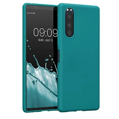 Immagine di kwmobile Custodia Compatibile con Sony Xperia 5 Cover Back Case per Smartphone in Silicone TPU Protezione Gommata petrolio matt