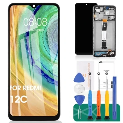 Immagine di Per Xiaomi Redmi 12C Display LCD Sostituzione Dello Schermo 22120RN86G Touch Digitizer Assembly Kit di Riparazione (Nero, Con Telaio)