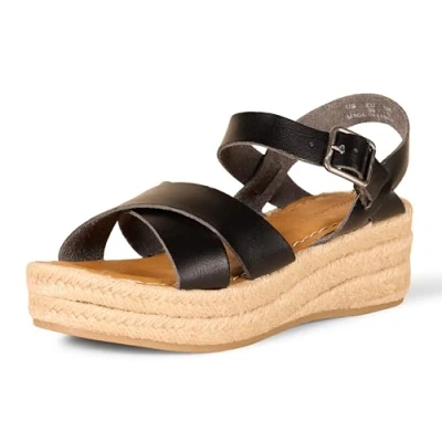 Immagine di Amazon Essentials Sandalo Espadrillas Flatform Donna, Nero, 35.5 EU