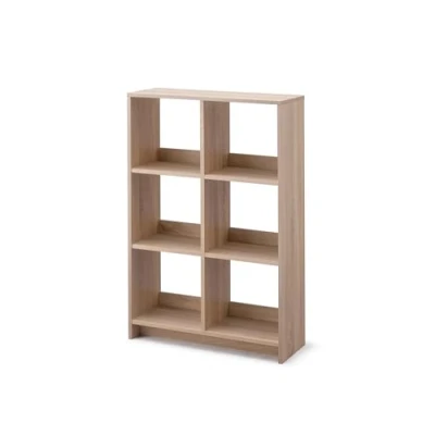 Immagine di Iris Ohyama, Libreria Cube/Scaffale a giorno in legno/Mobile con 6 ripiani/Ripiano legno, Modulare,Design, Ufficio, soggiorno, biblioteca Wood Open Shelf WOS Marrone chiaro