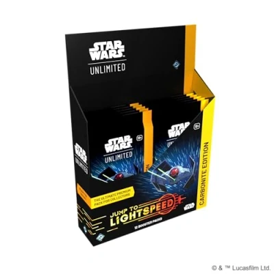 Immagine di Fantasy Flight Games Star Wars: Unlimited TCG Jump to Lightspeed Carbonite BOOSTER DISPLAY 24 Packs, Exclusive Cards, Foils &amp; Hyperspace Variants! Ages 12+, 2+ Players, 20 Min Playtime