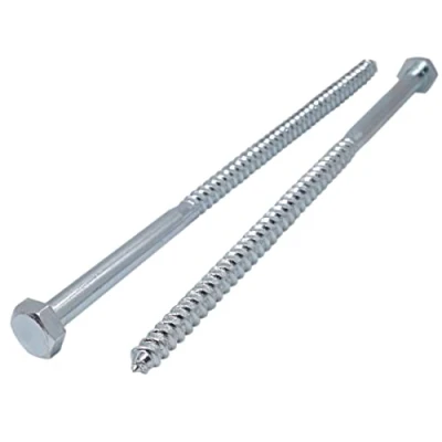 Immagine di Marcopol Confezione da 8 viti esagonali DIN 571 in acciaio zincato M12 x 300 mm, esagonali, a testa esagonale, per autocarro (8, mm), argento