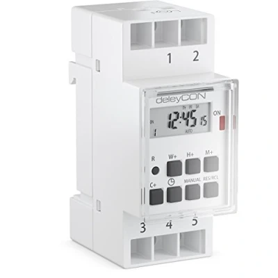 Immagine di Deleycon Timer digitale per installazione in centrali con display LCD e Ip20 settimanale (installazione) 3600W Bianco