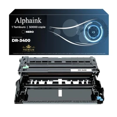 Immagine di alphaink Tamburo Compatibile con Brother DR 3400 DR3400 per stampanti DCP L5500DN L6600DW HL L5000D L5100DN L5100DNT L5200DW L5200DWT L6250DN L6300DW L6300DWT MFC L5700DN L5750DW L6800DW
