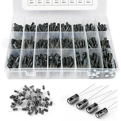 Immagine di Vegena 24 Valore 500 Pezzi Condensatore Elettrolitico, Condensatori Elettrolitici, Kit Assortimento Da 0,1uf A 1000uf 10v 16v 25v 50v Capacitor Elettrico In Alluminio Con Scatola Portaoggetti