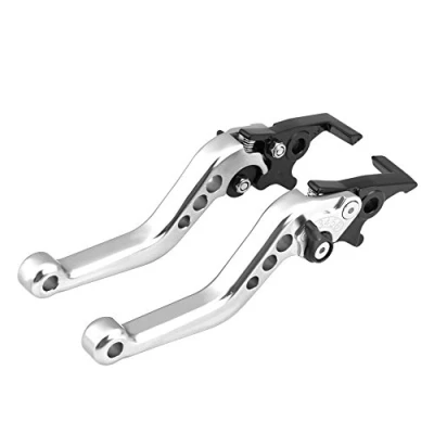 Immagine di Coppia di leve Freno a Doppio Disco Leva frizione moto del Freno, 1 Paio con Modifica Allo Scooter in Lega Alluminio CNC Universale(bianca)