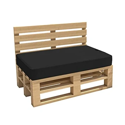 Immagine di chilly pilley Cuscino Impermeabile Per Mobili In Pallet Da Giardino Interno Esterno Lavabile Sfoderabile Del Sedile (Cuscino 120x80x15, Nero)