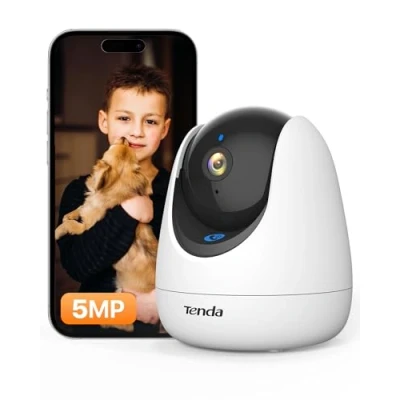Immagine di Tenda Telecamera WiFi Interno Videocamera Sorveglianza 1080P con 360Pan/Tilt, Audio Bidirezionale, Rilevamento del Movimento e Umano, Tracciamento Visione Notturna, Alexa, CP3 V2.2 Grigio