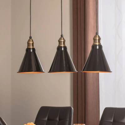 Immagine di Opviq Lampada a sospensione Berceste 251 S1 3 luci nero/oro