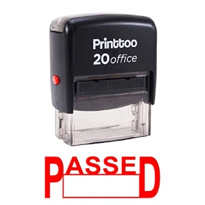 Immagine di Printtoo timbro personalizzato PASSED Auto inchiostrazione di gomma ufficio stazionario Red