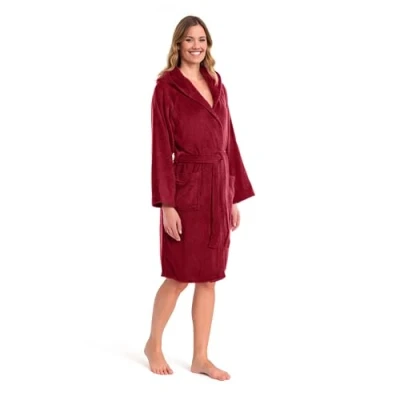 Immagine di CALEFFI Accappatoio Uomo Donna Spugna Morbida con Cappuccio, 100% Cotone 2 Tasche, Appendi Accappatoi, Cintura e Passanti Assorbente Resistente Valido come Vestaglia Invernale