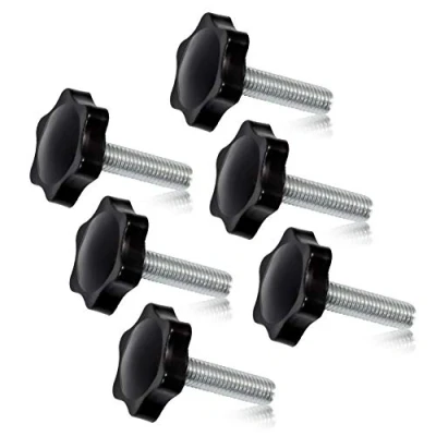 Immagine di Speedowox Manopole a vite M8 x 30 pezzi, forma di esagonale, zigrinate con impugnatura zigrinata, filettatura maschio