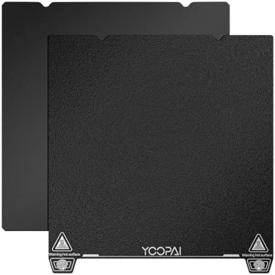 Immagine di YOOPAI Piatto di Nero PEI Sheet Doppio Lati Testurizzato 235x235 mm per Creality Ender 3/ 3 Pro/Ender V2/ S1/ Neo/Voxelab Aquila
