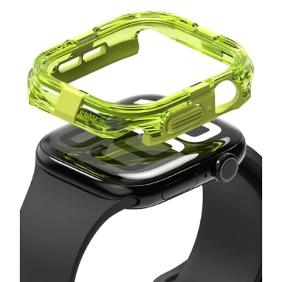 Immagine di Ringke Fusion Bumper Compatibile con Cover Apple Watch 10 46mm, Custodia Paraurti Antiurto Protettiva Durevole Trasparente a Doppio Strato Neon Green