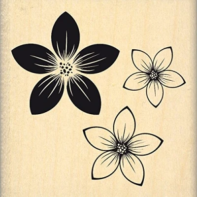 Immagine di Florilèges Design fe216105 Timbro Legno Trio di Fiori Colore 6 x 2.5 cm