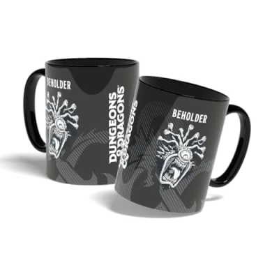 Immagine di Konix Dungeons &amp; Dragons Tazza in ceramica 320 ml Motivo Beholder Nero e bianco
