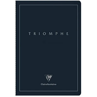 Immagine di Clairefontaine Triomphe PLATINUM A 37170C Collection Taccuino cucito blu scuro, formato A4, 21 x 29,7 cm, 96 pagine bianche, carta avorio da 90 g, copertina in cartoncino laminato opaco con