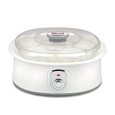 Immagine di Girmi YG03 Yogurtiera, Temperatura di esercizio 42 50C, 7 vasetti in vetro da 180 ml, Coperchio trasparente, Bianco